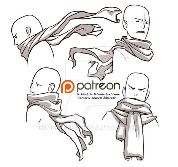 600x565 scarves reference sheet - Scarf Drawing