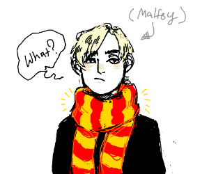 300x250 draco malfoy with gryffindor scarf drawing - Scarf Drawing