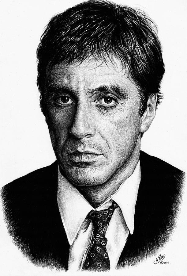 611x900 pacino scarface drawing - Scarface Drawing