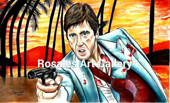 570x346 scarface art print - Scarface Drawing