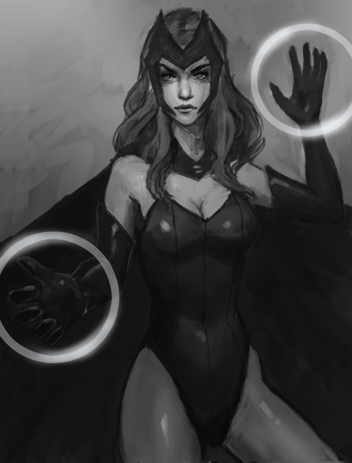 500x658 how to draw scarlet witch - Scarlet Witch Drawing