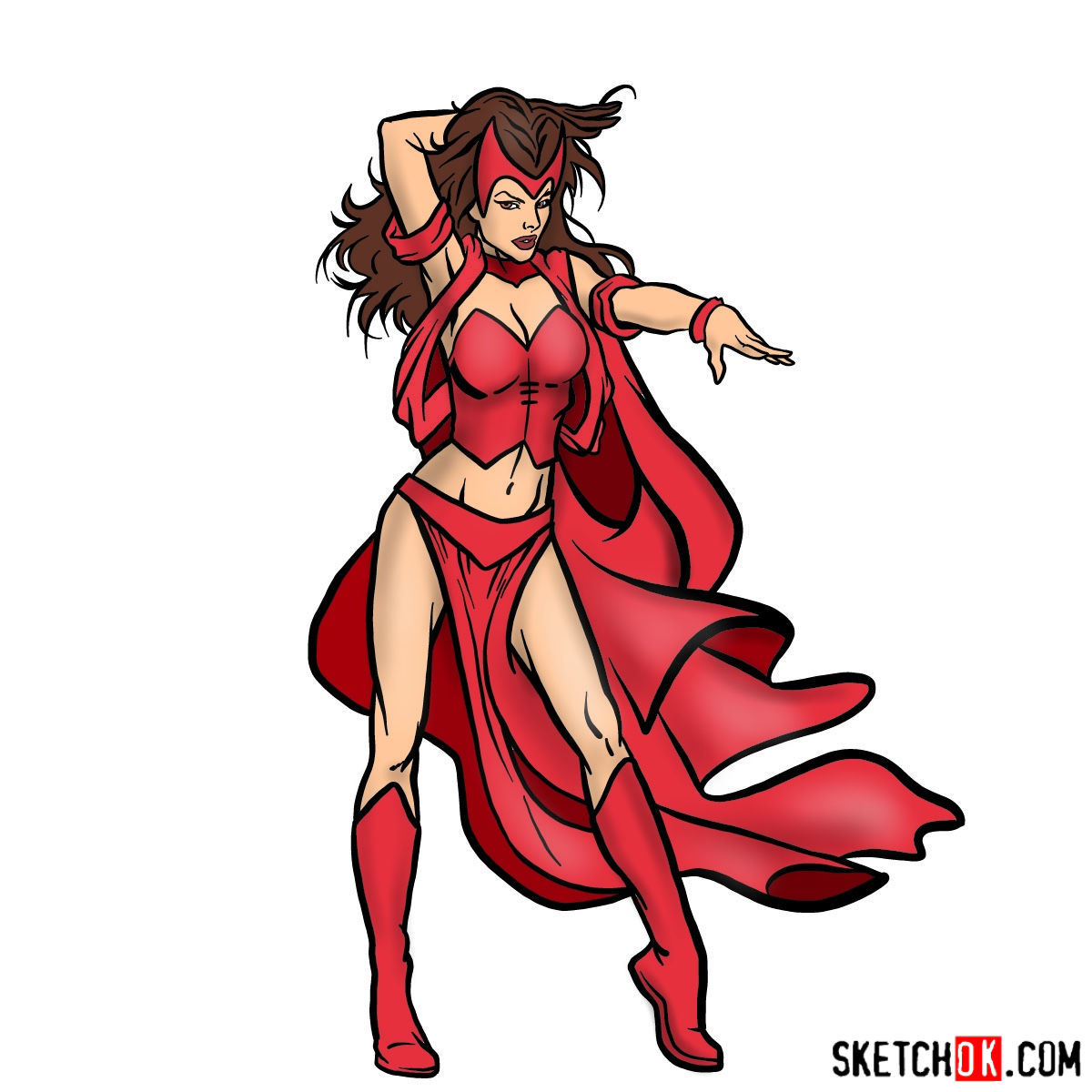 1200x1200 how to draw scarlet witch from marvel comics - Scarlet Witch Drawing