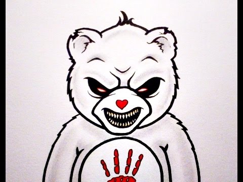 480x360 How To Draw Care Bear - Scary Bear Drawing