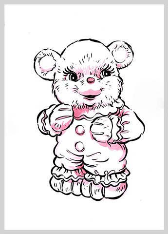 345x480 Jeff Hinchee Illustration - Scary Bear Drawing