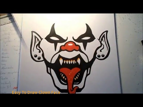 480x360 easy to draw clown face how to draw an evil clown ii - Scary Clown Drawing