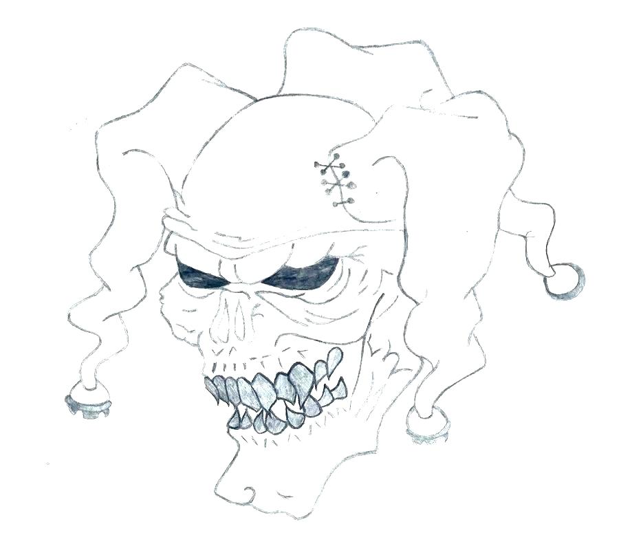 900x794 coloring pages of scary clowns how cool your drawing on how - Scary Clown Face Drawing