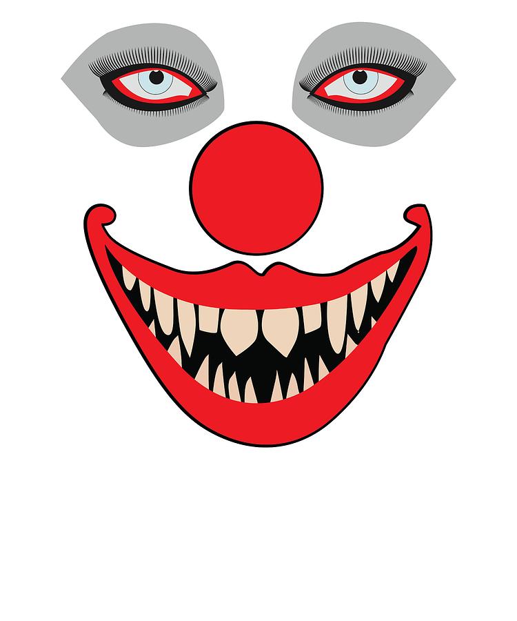750x900 halloween evil clown face drawing - Scary Clown Face Drawing