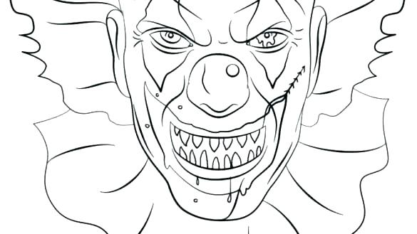 Scary Clown Face Drawing at PaintingValley.com | Explore collection of ...