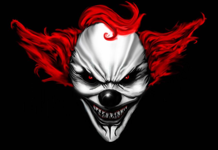900x621 scary clown faces digital drawing scary clowns that will - Scary Clown Face Drawing