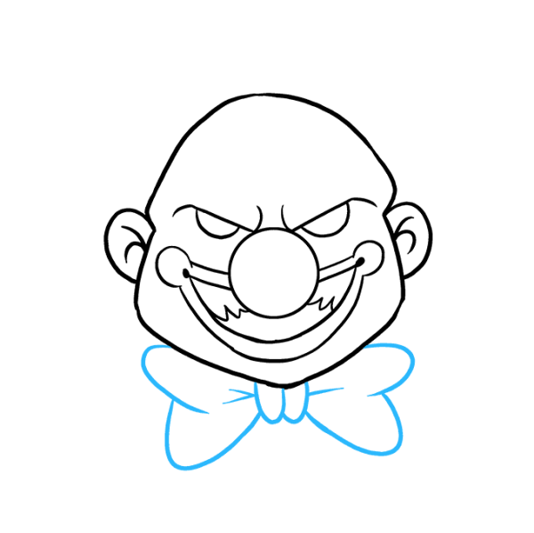 600x598 clown face drawing - Scary Clown Face Drawing