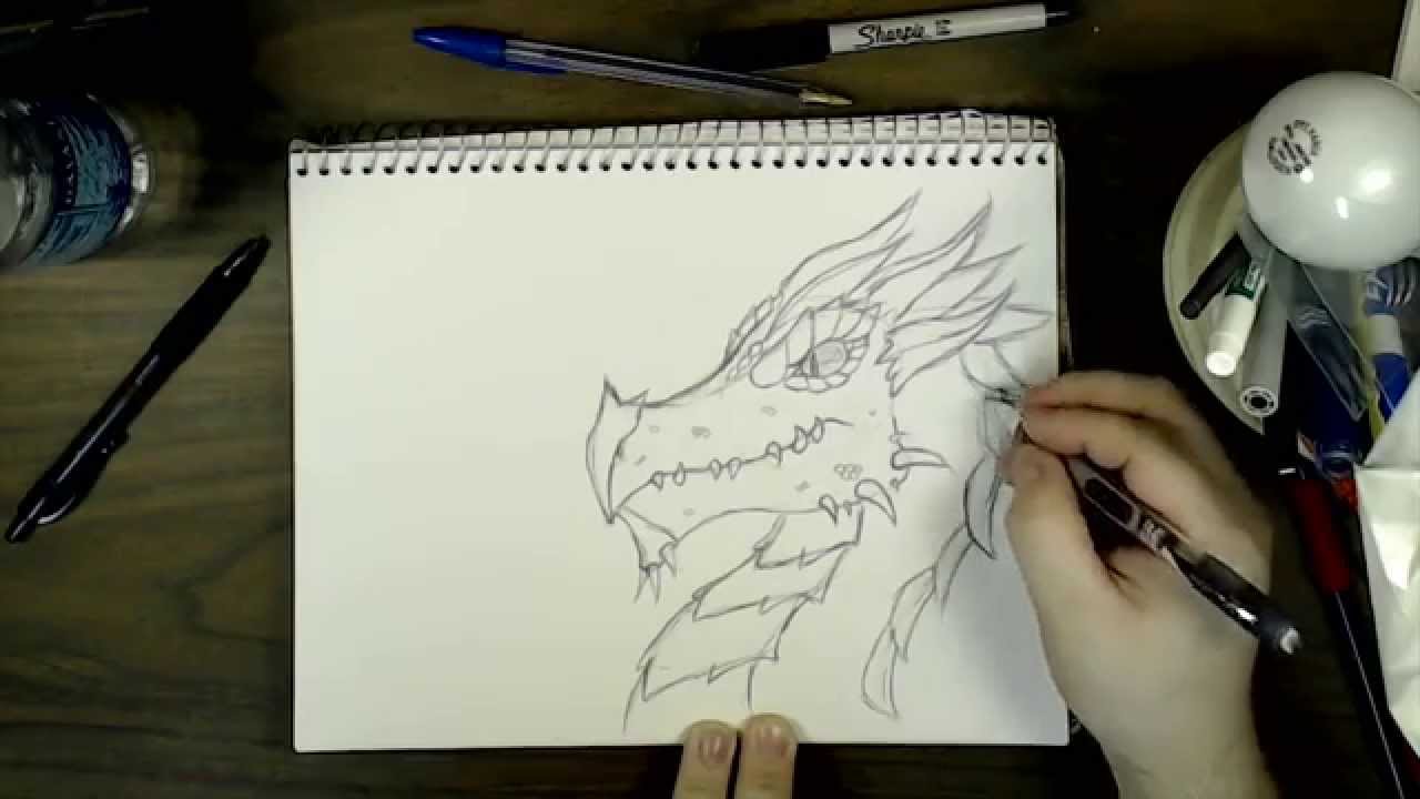 1280x720 How To Draw A Dragon Head - Scary Dragon Drawing
