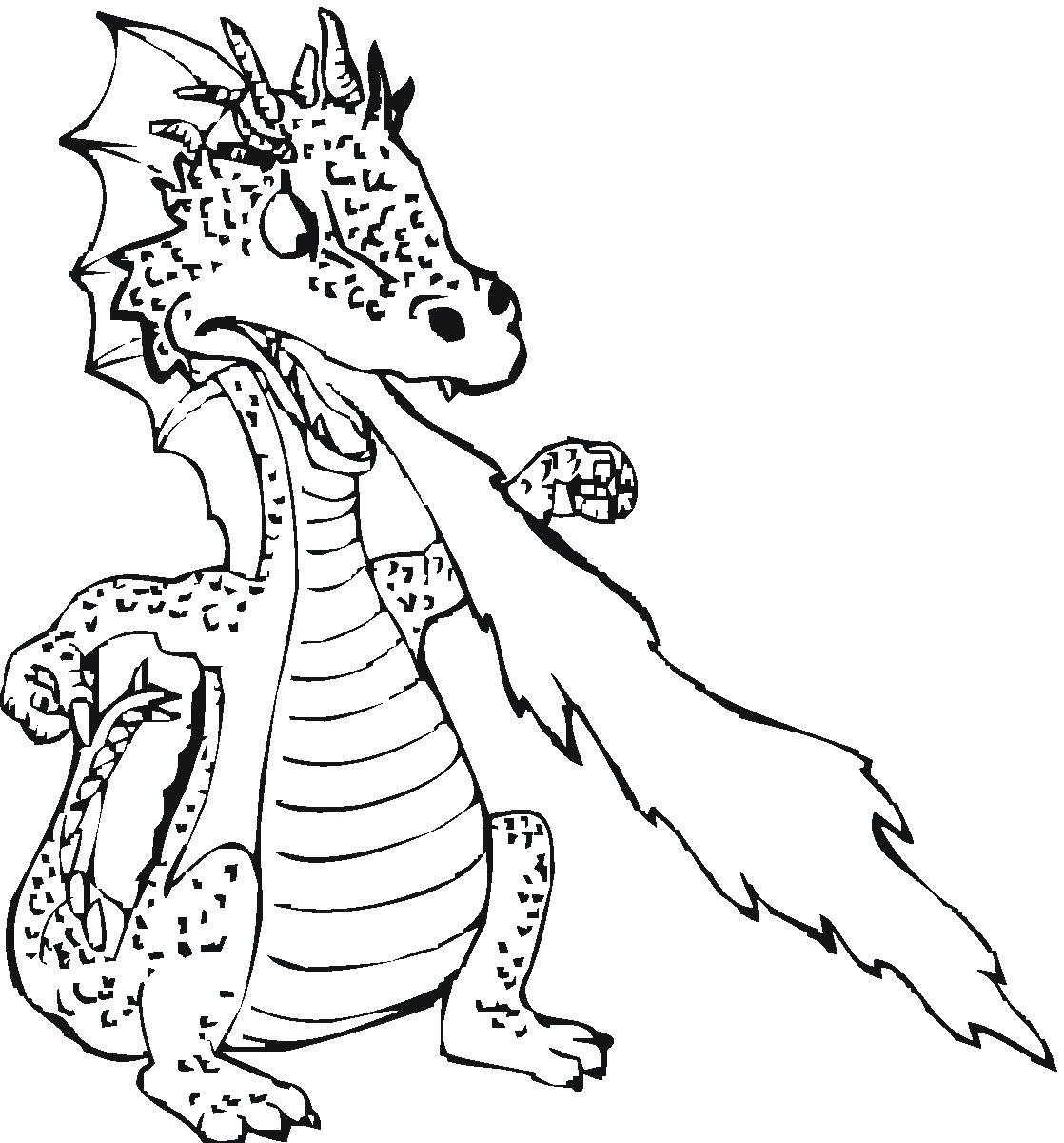 1118x1200 Scary Dragon Coloring Pages Free Dragons - Scary Dragon Drawing