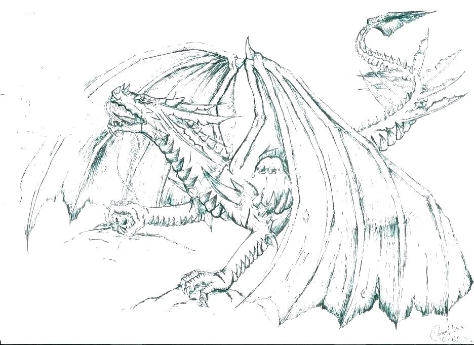 Download Scary Dragon Drawing at PaintingValley.com | Explore ...