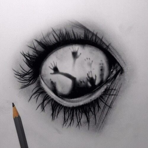 500x500 Draw, Eye, Hands, Scary - Scary Eyes Drawing