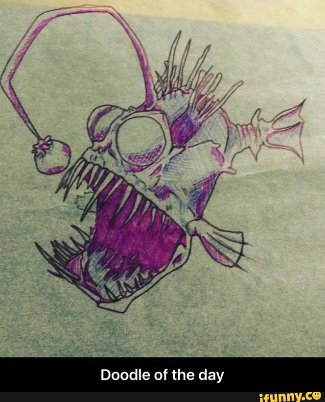 664x820 angler fish tattoo designs - Scary Fish Drawing