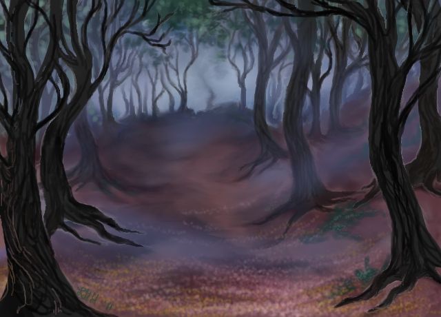 640x460 Haunted Forest - Scary Forest Drawing