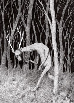 250x349 drawing illustration art black and white creepy weird forest pen - Scary Forest Drawing