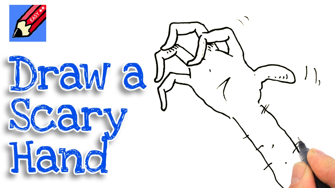 1280x720 Learn How To Draw A Scary Hand Real Easy For Kids And Beginners - Scary Hand Drawing