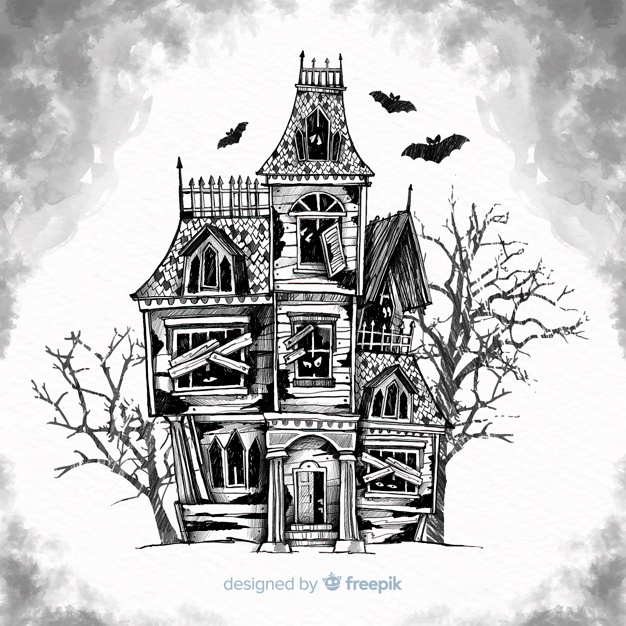 626x626 Haunted House Vectors, Photos And Free Download - Scary House Drawing