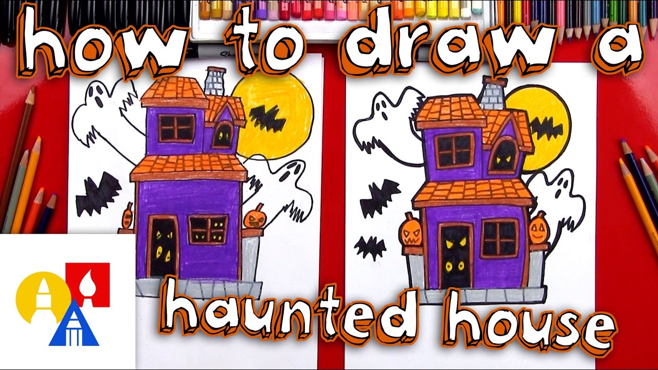 1280x720 How To Draw A Haunted House - Scary House Drawing