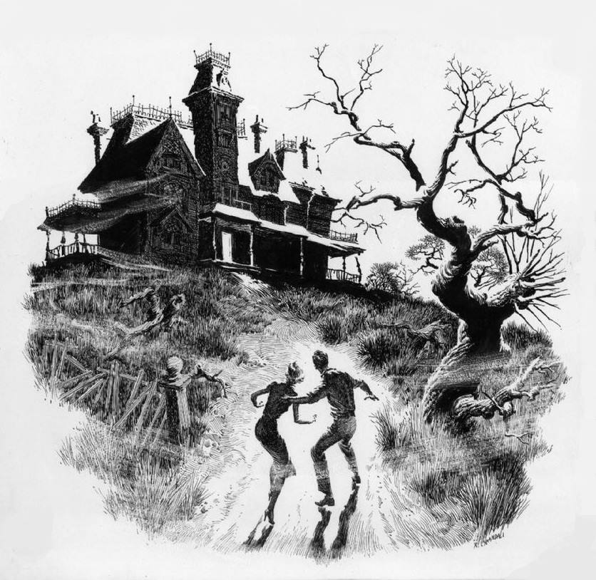 836x814 reed crandall scary house drawing dangerous universe - Scary House Drawing