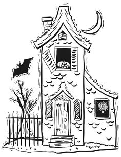 236x305 Easy Haunted House Drawing - Scary House Drawing