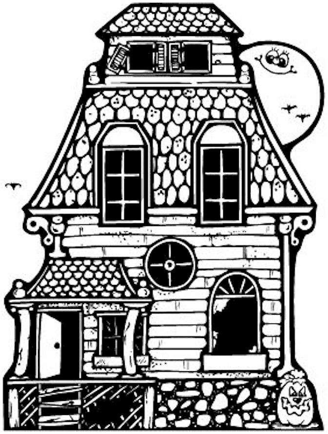 673x891 Haunted House Clipart Bampw - Scary House Drawing