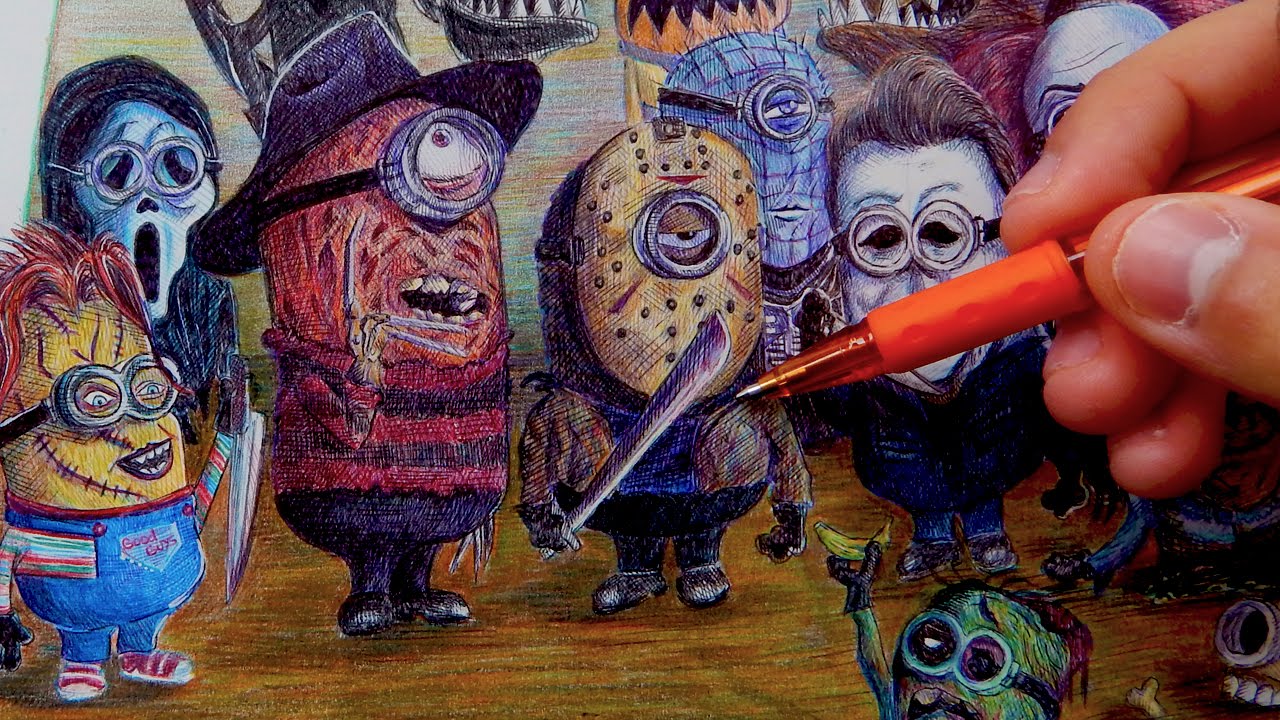 1280x720 if minions were horror movie villains - Scary Leprechaun Drawing