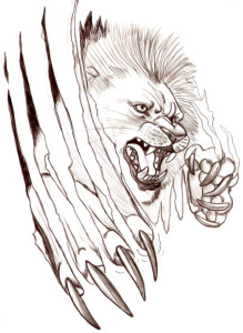 219x300 Lion Tattoo Designs You Must See - Scary Lion Drawing