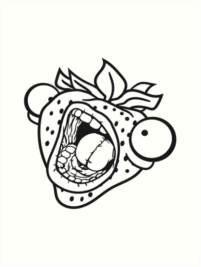 413x549 strawberry mouth screaming horror monster halloween face scary - Scary Mouth Drawing