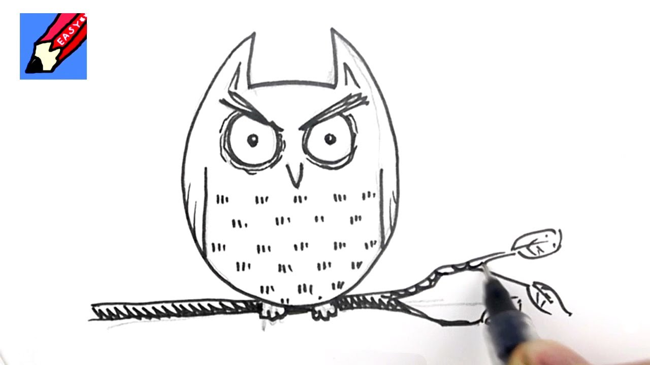 1280x720 How To Draw A Cartoon Owl For Halloween - Scary Owl Drawing