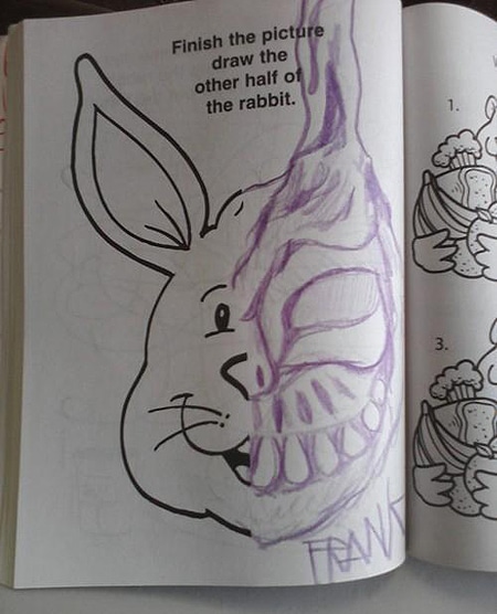 450x556 disturbingly evil easter bunnies bit rebels - Scary Rabbit Drawing