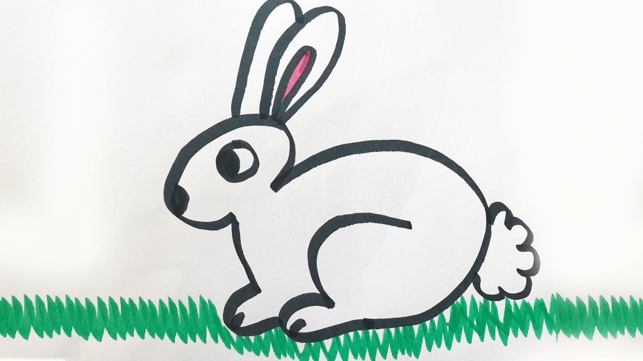 1280x720 How To Draw And Color A Bunny For Kids! - Scary Rabbit Drawing