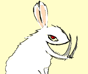 300x250 Scary Devilish Rabbit Drawing - Scary Rabbit Drawing