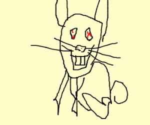 300x250 Creepy Rabbit Drawing - Scary Rabbit Drawing