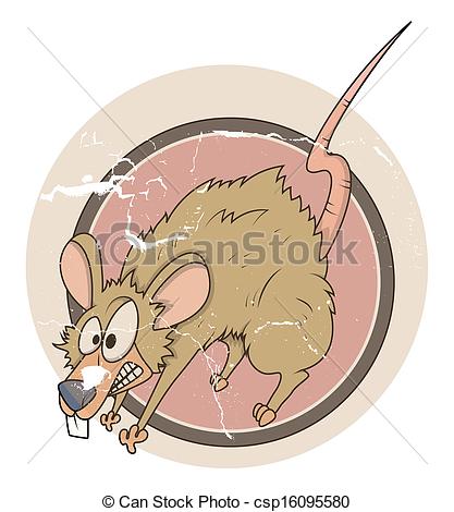 417x470 Funny Scared Rat Vector Drawing Art Of Vintage Frightened Mouse - Scary Rat Drawing
