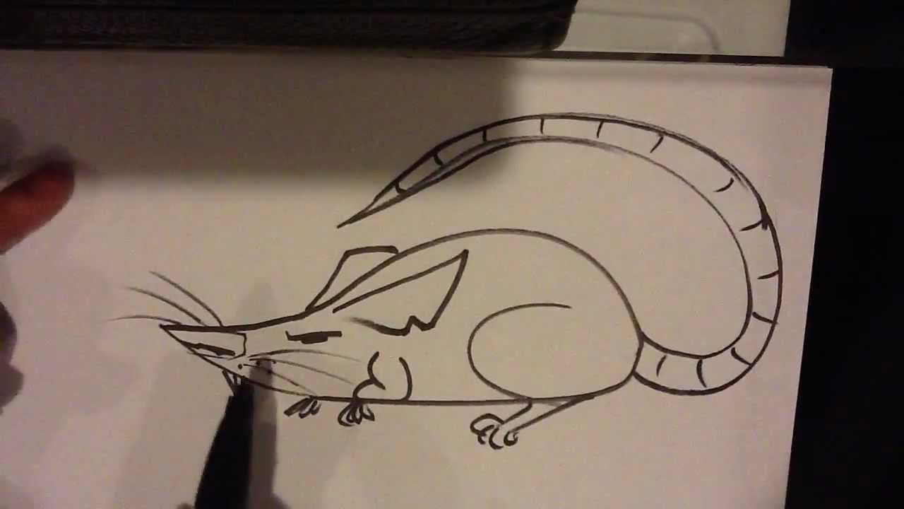 1280x720 How To Draw A Rat - Scary Rat Drawing