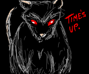 300x250 Scary Rat Says Time's Up Drawing - Scary Rat Drawing