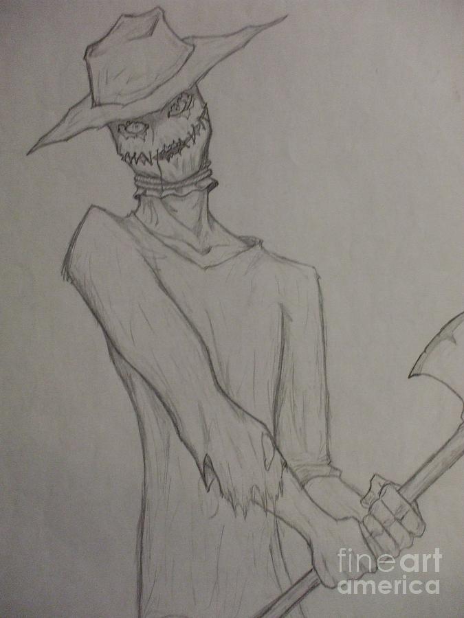 675x900 Scarecrow Drawing - Scary Scarecrow Drawing