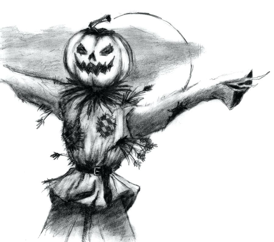 Scary Scarecrow Drawings