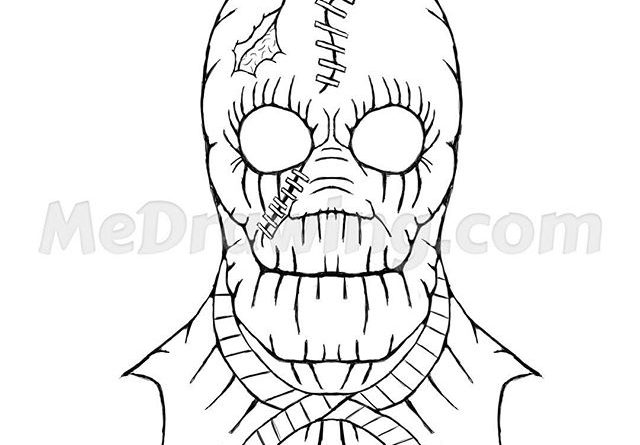 640x445 Black And White Me Drawing - Scary Scarecrow Drawing