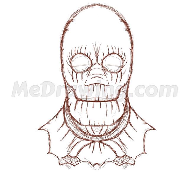 640x640 Creepy Scarecrow Sketch Drawing - Scary Scarecrow Drawing