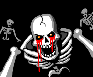 300x250 spooky scary skeletons - Scary Skeleton Drawing