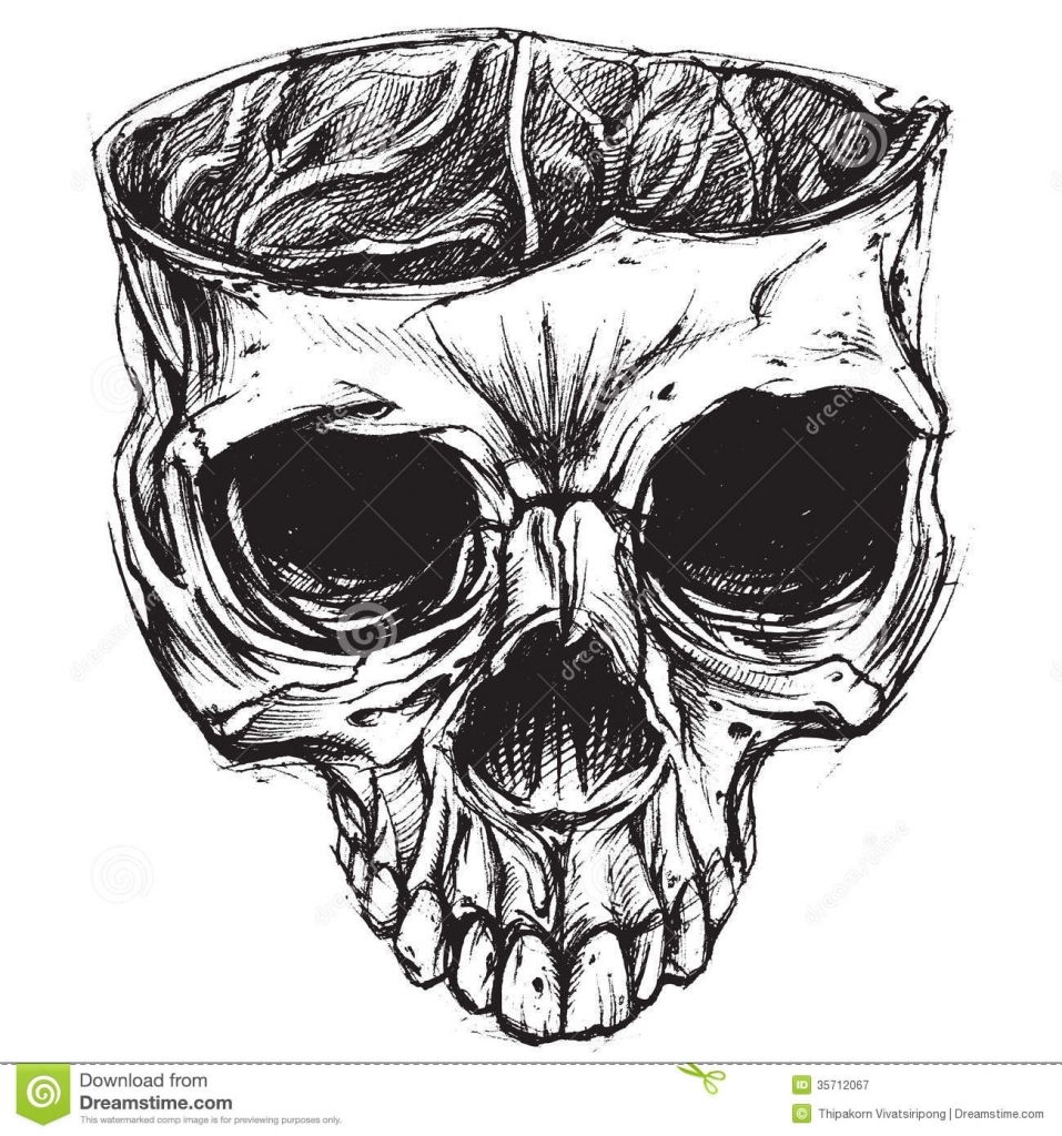 957x1024 Skull Art Drawings - Scary Skull Drawing