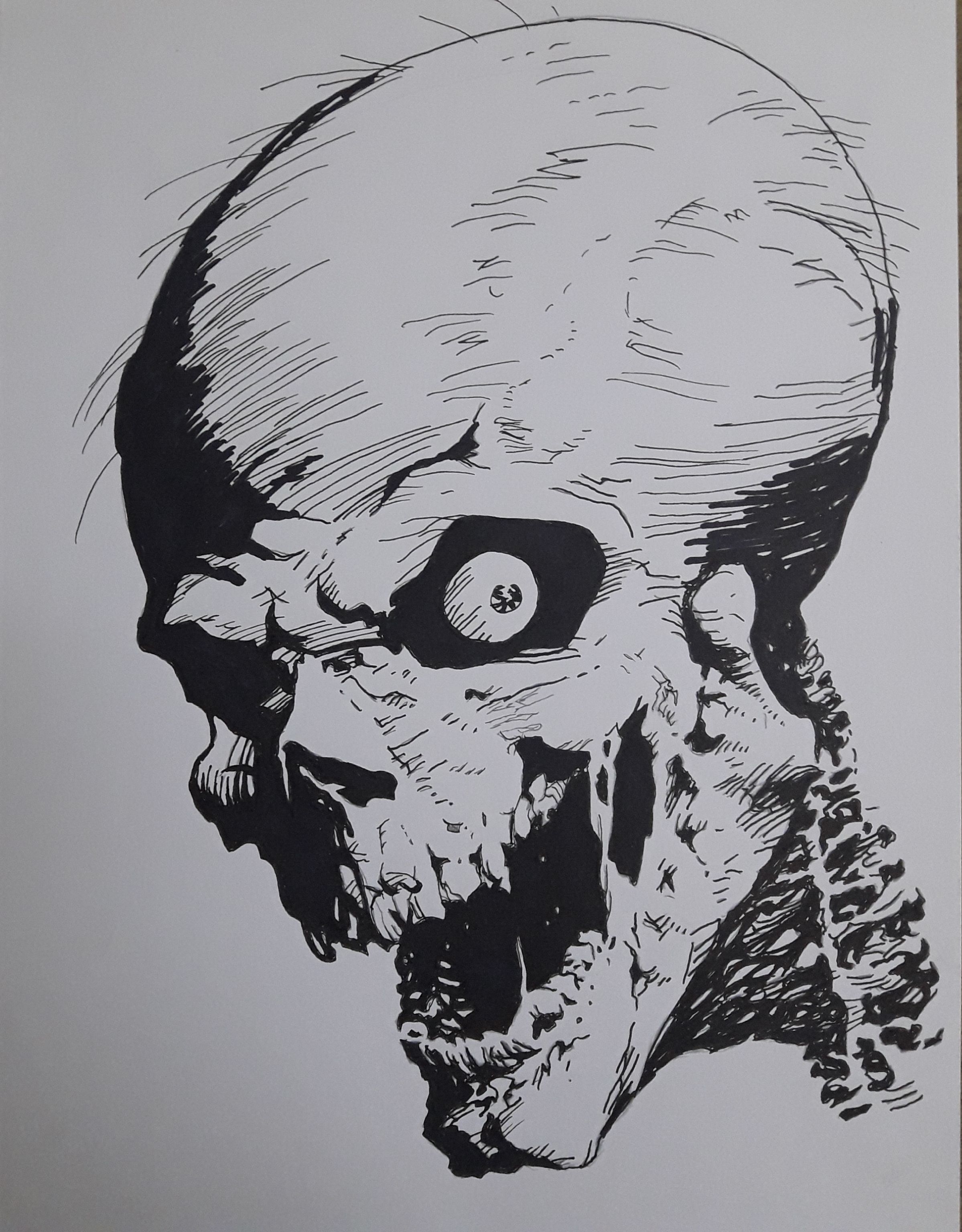 2398x3072 A Scary Skull Drawing! Steemit - Scary Skull Drawing