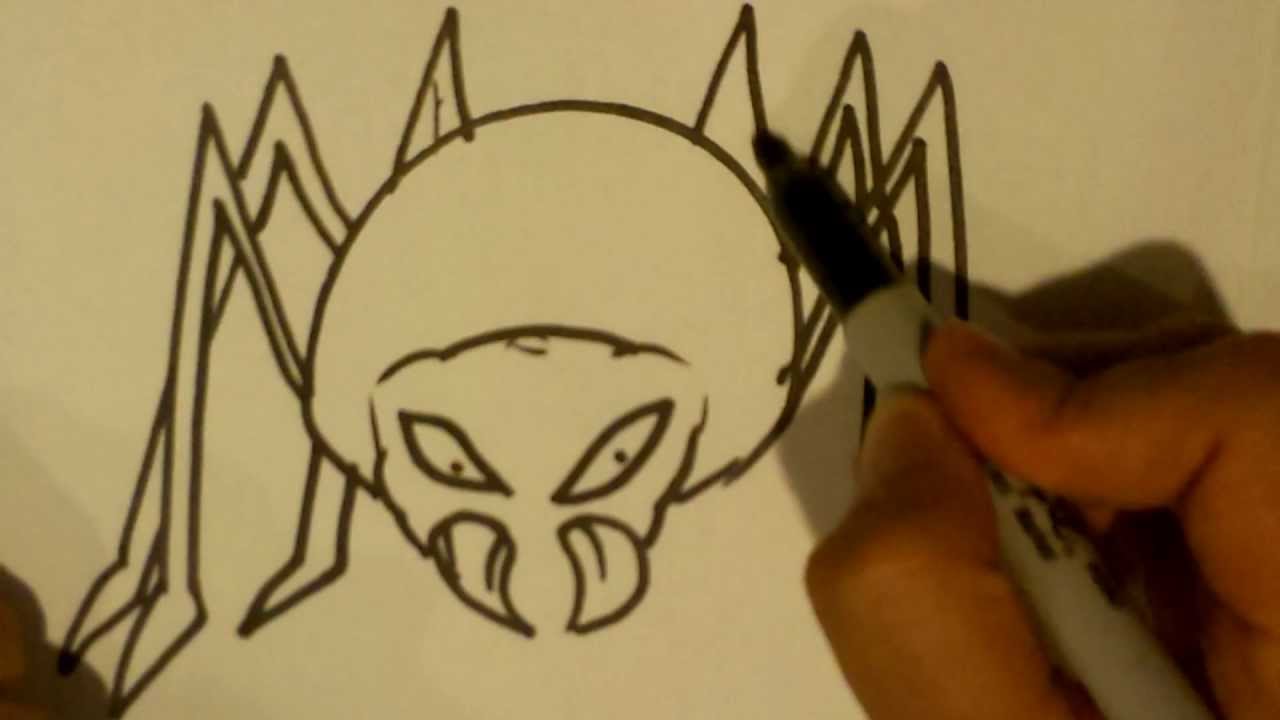 1280x720 How To Draw A Spider - Scary Spider Drawing