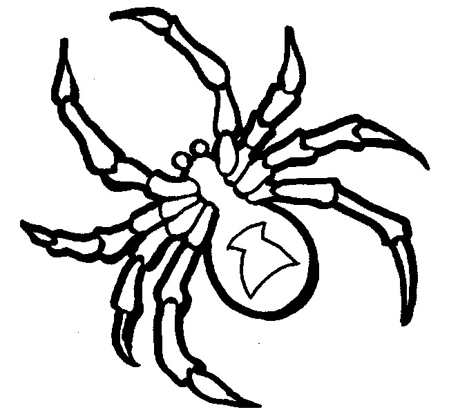 650x597 Spider Shape Template - Scary Spider Drawing