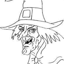220x220 scary witch's head coloring pages - Scary Witch Drawing