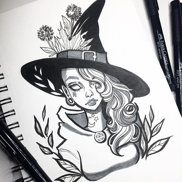 640x640 spooky witch wishlist art, witch tattoo, spooky tattoos - Scary Witch Drawing