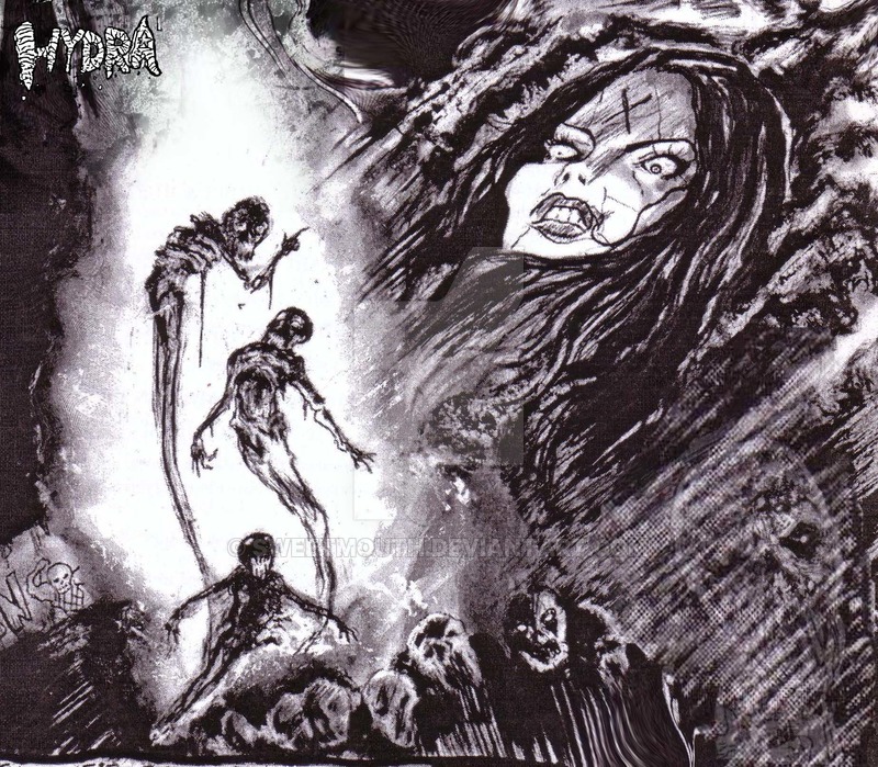 800x699 The Creepy Witch In The Sky - Scary Witch Drawing